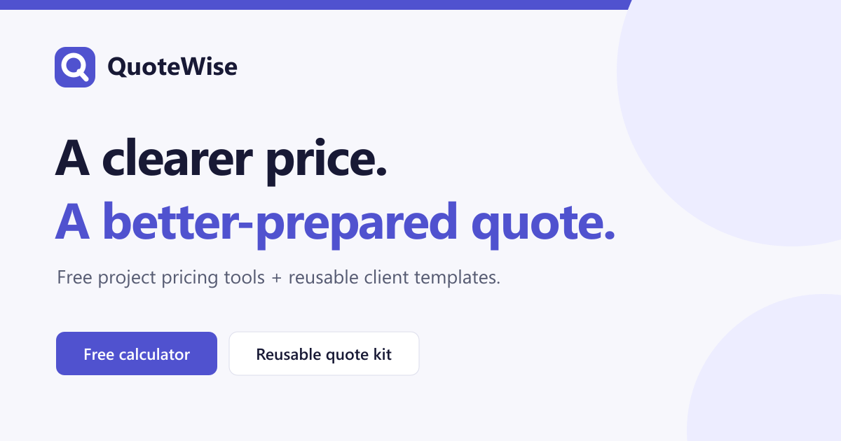 QuoteWise - a free project-pricing calculator for freelancers